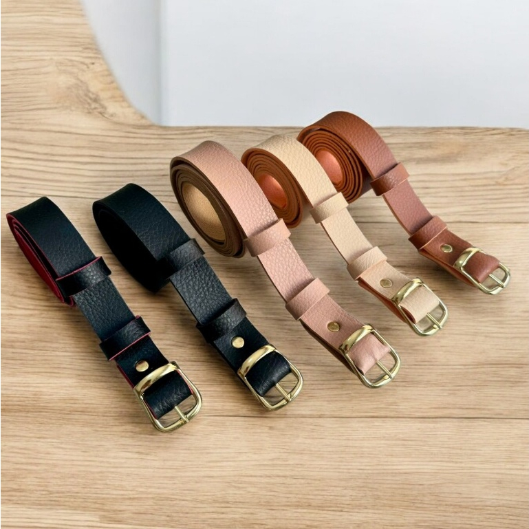 Kit 5 cintos Fino basico Feminino Varias Cores