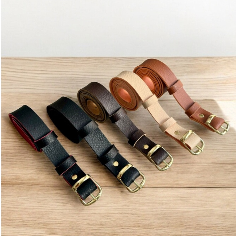Kit 5 cintos Fino basico Feminino Varias Cores