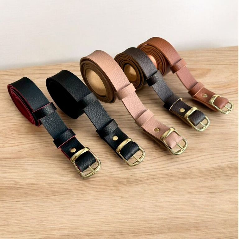 Kit 5 cintos Fino basico Feminino Varias Cores