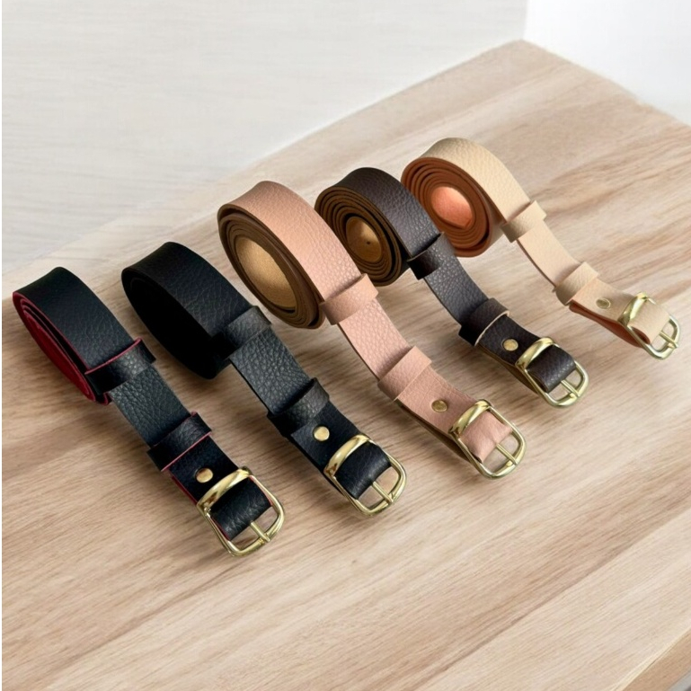 Kit 5 cintos Fino basico Feminino Varias Cores