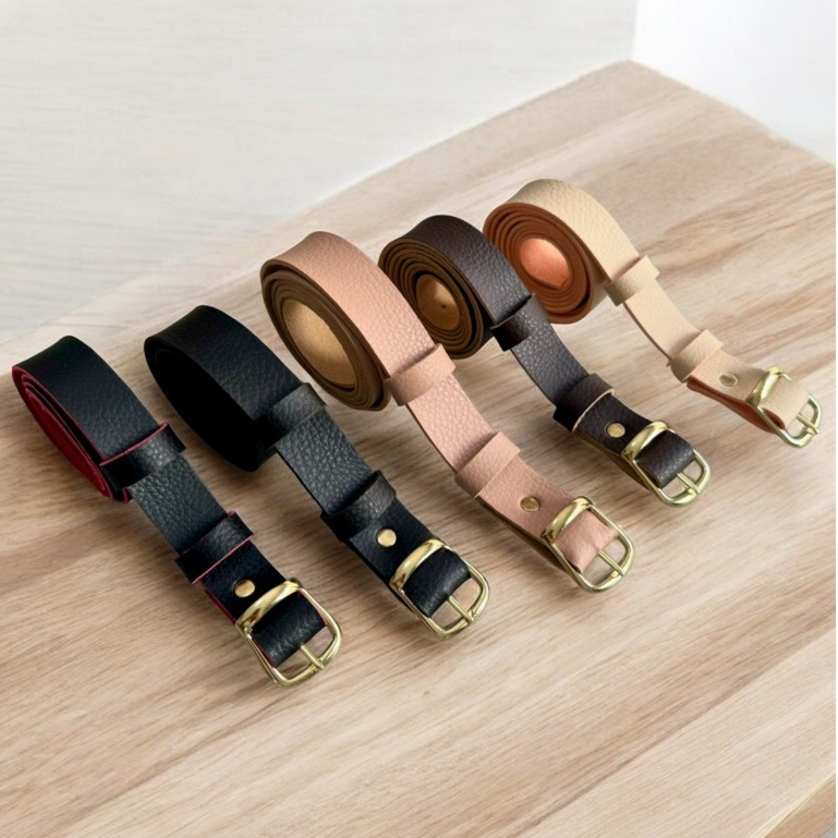 Kit 5 cintos Fino basico Feminino Varias Cores