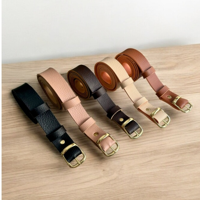 Kit 5 cintos Fino basico Feminino Varias Cores