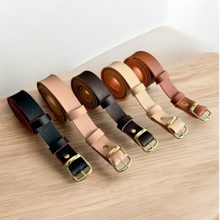 Kit 5 cintos Fino basico Feminino Varias Cores