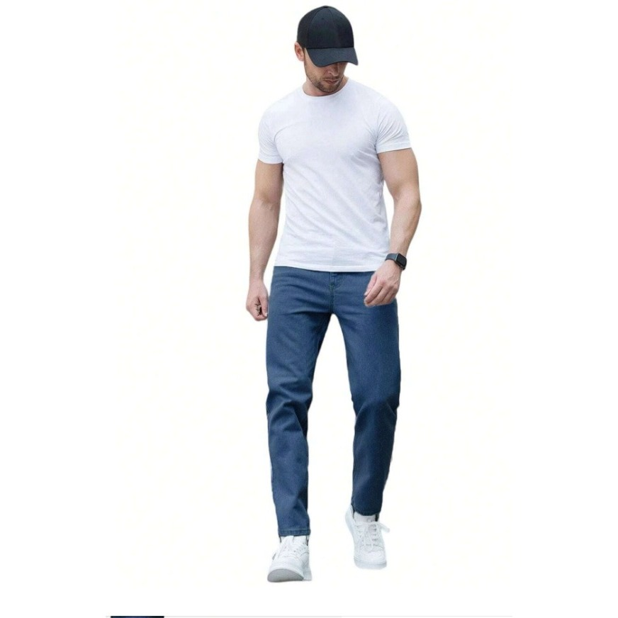 Kit com 3 Calças Jeans Masculina Premium Skinny Corte tradicional Basico com Lycra Lavagem Clara Escura ou Preta