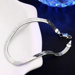 Conjunto Feminino Colar de Osso de Cobra Laminado e Pulseira Corrente Banhados a Ouro 18k Elegância