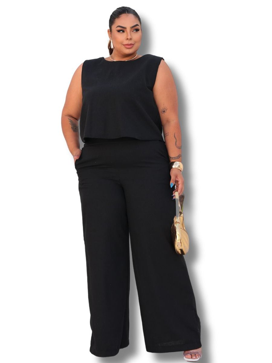 Conjunto Plus Size Feminino Blusa e Calça Estiloso Confortável