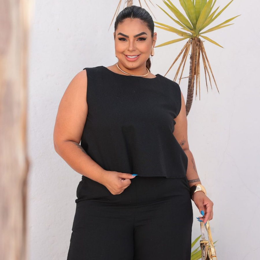 Conjunto Plus Size Feminino Blusa e Calça Estiloso Confortável
