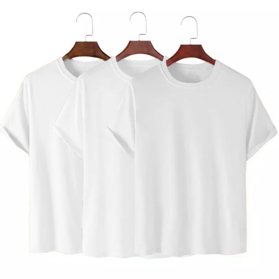 Kit 3 Camisetas Básicas Streetwear Camisa T-Shirt Masculina Slim Promoção Algodão Varias Cores