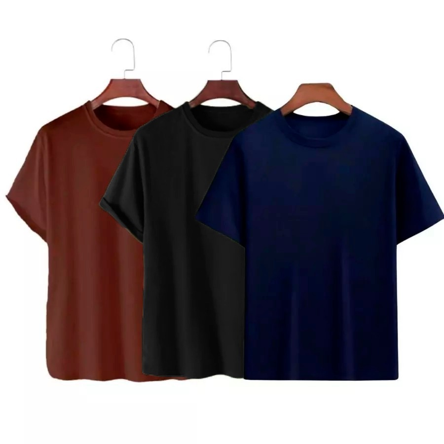 Kit 3 Camisetas Básicas Streetwear Camisa T-Shirt Masculina Slim Promoção Algodão Varias Cores