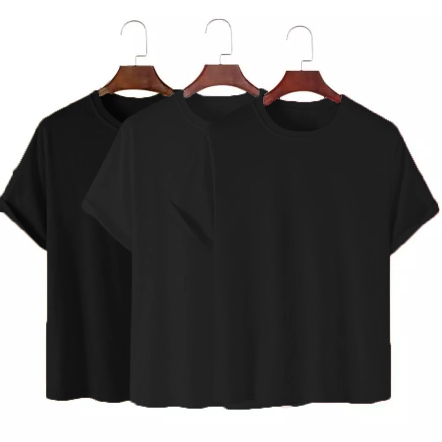 Kit 3 Camisetas Básicas Streetwear Camisa T-Shirt Masculina Slim Promoção Algodão Varias Cores