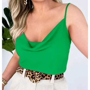 Blusa Feminina Regata Gola Boba Elegante Alça Regulavel