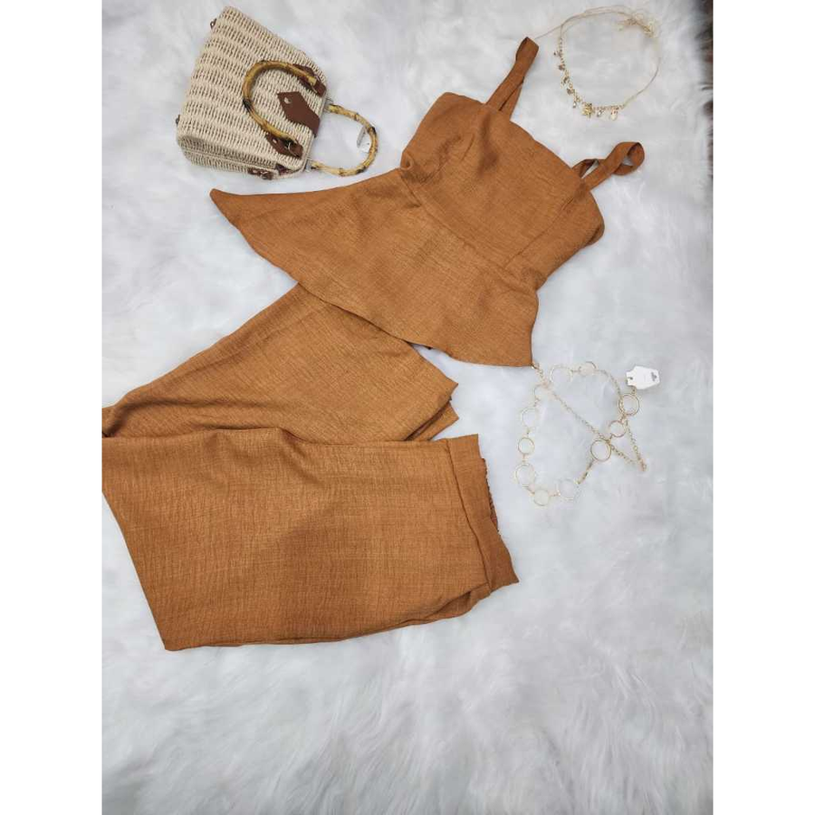 Conjunto Feminino Assimétrico Calça e Blusa Plus Size