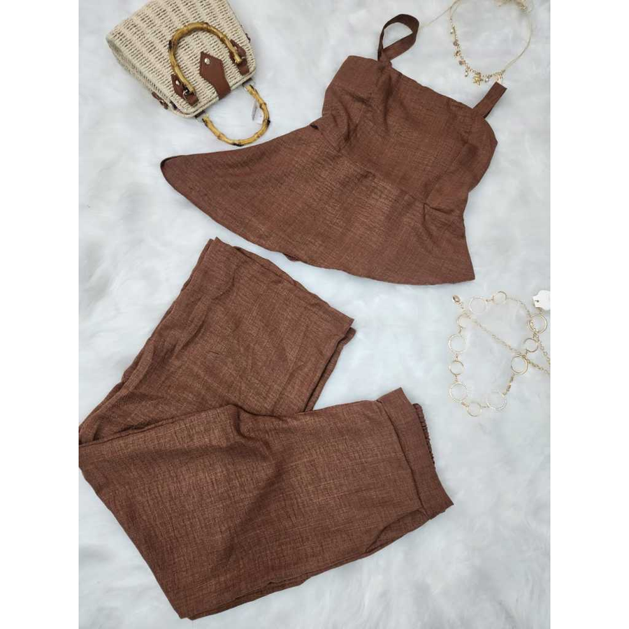 Conjunto Feminino Assimétrico Calça e Blusa Plus Size