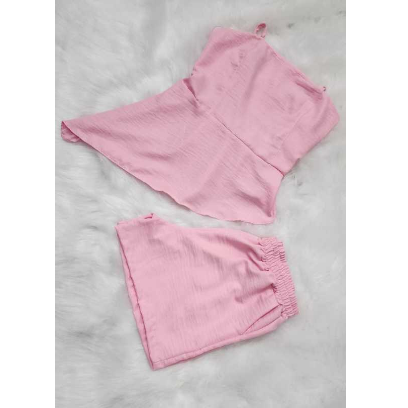 Conjunto Feminino Assimetrico Plus Size Blusa y Short com alça regulavel