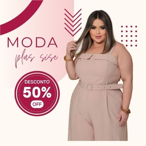 Macacão Feminino Plus Size Alfaiataria Elegante Alça Regulável Com Cinto
