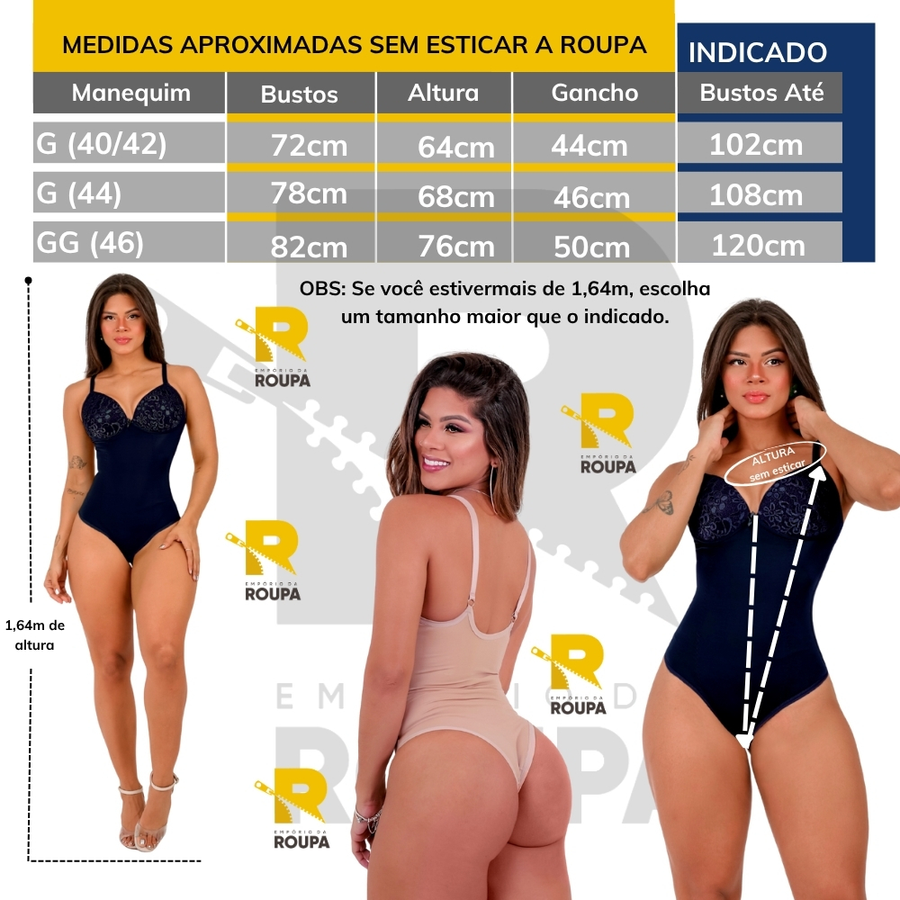 Cinta body Modeladora Feminina Redutora com bojo Empório Da Roupa